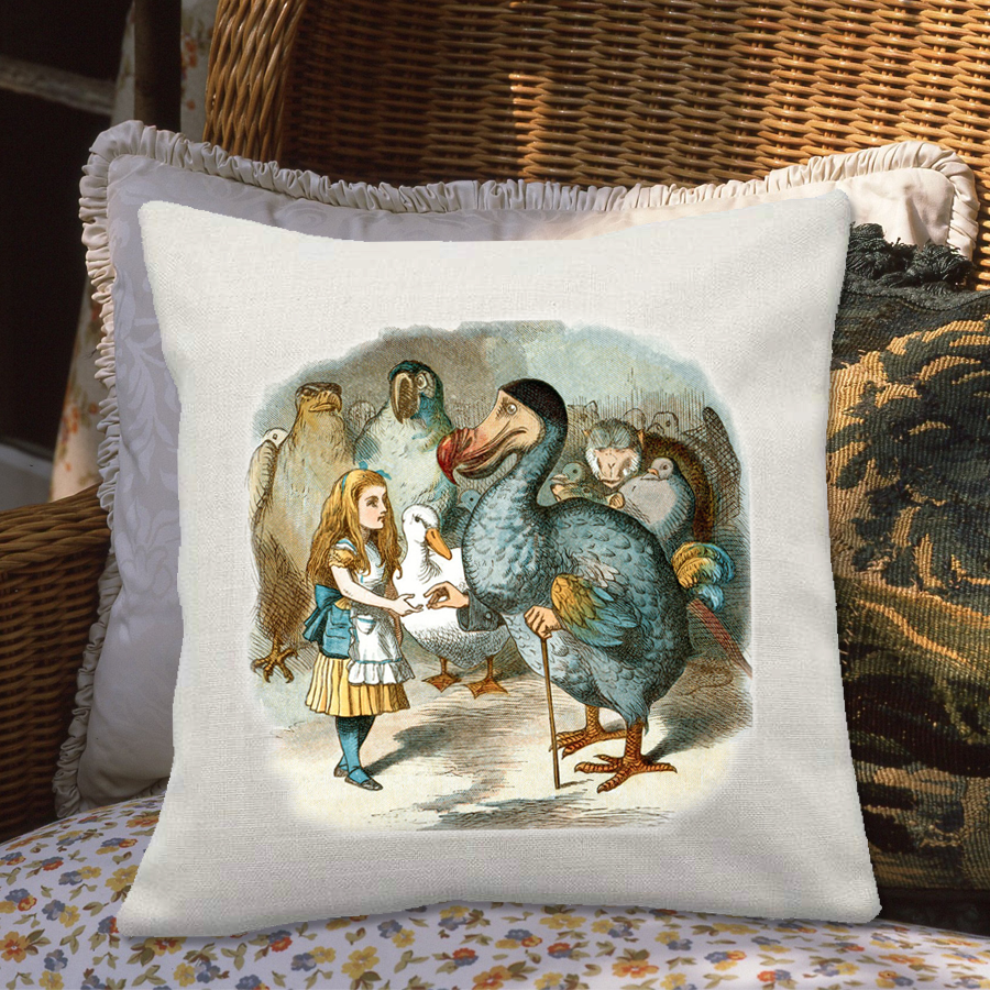 Alice in Wonderland Dodo Cushion Cover snowgooseandlily